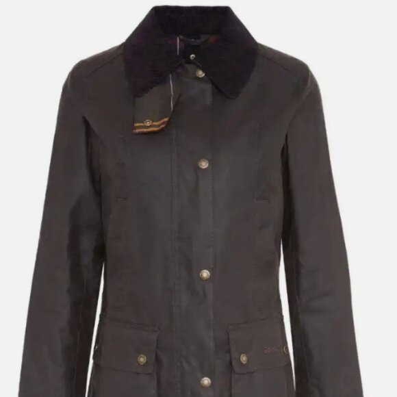 Barbour Fiddich Waxed Cotton Coat in Olive MSRP$495 English Chic - Picture 8 of 11